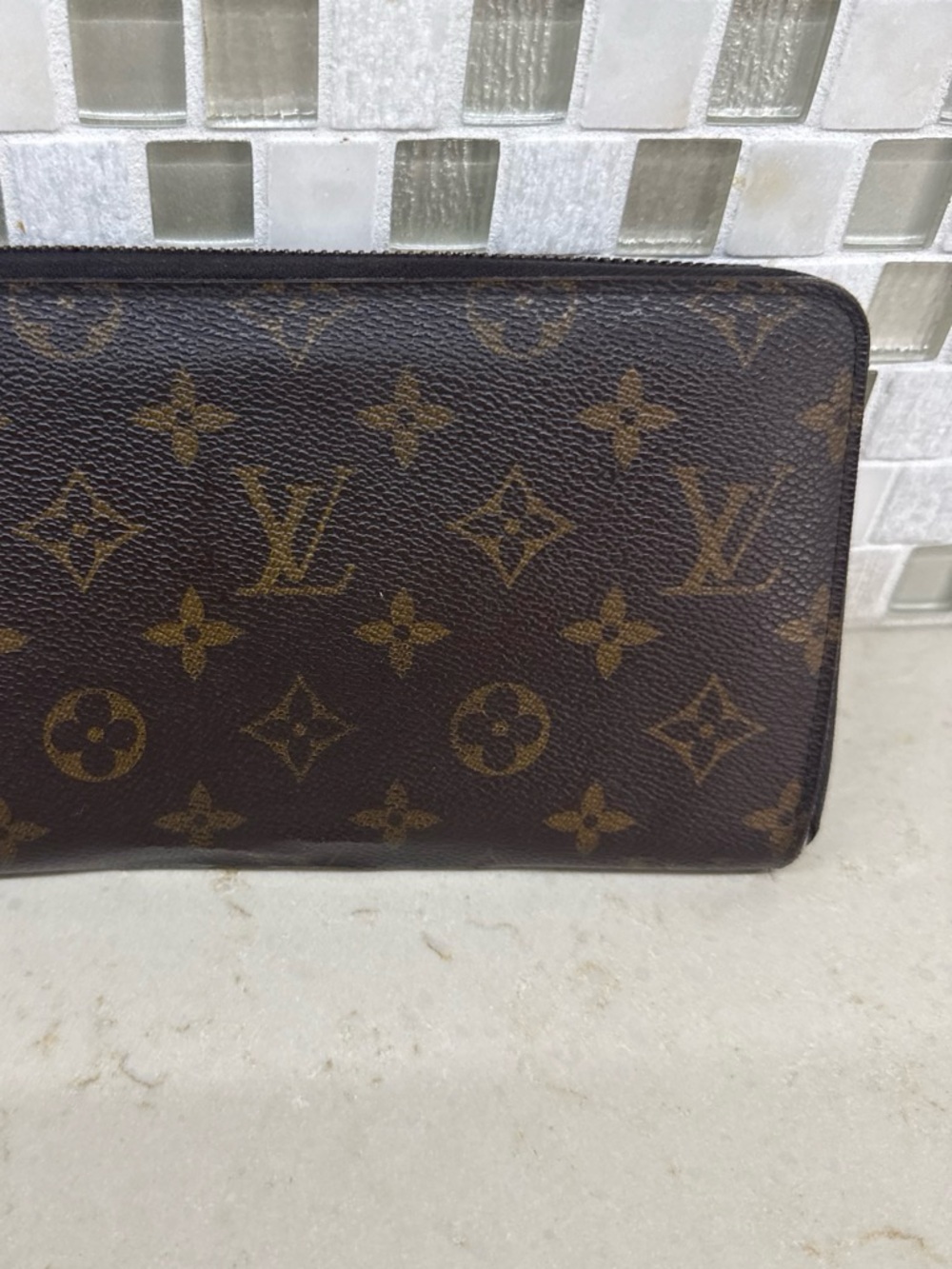 Louis Vuitton Monogram Canvas Zip Wallet - Dark Brown and Gold Monogram